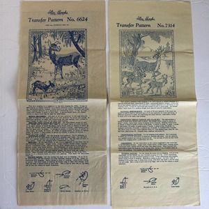 Antique Alice Brooks Embroidery Transfers #7314 & #6624 HTF Lot of 2